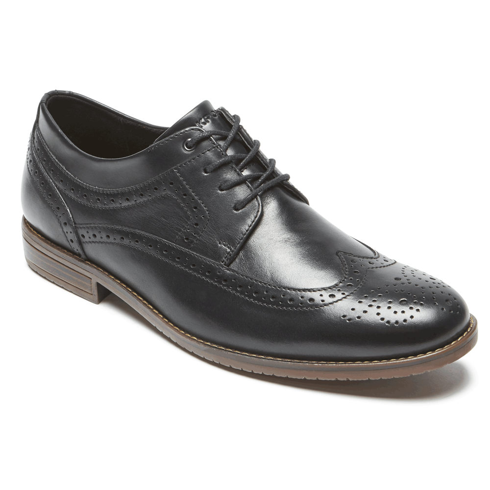 Rockport Oxfords For Mens Black - Style Purpose 3 Wingtip - FU1735428